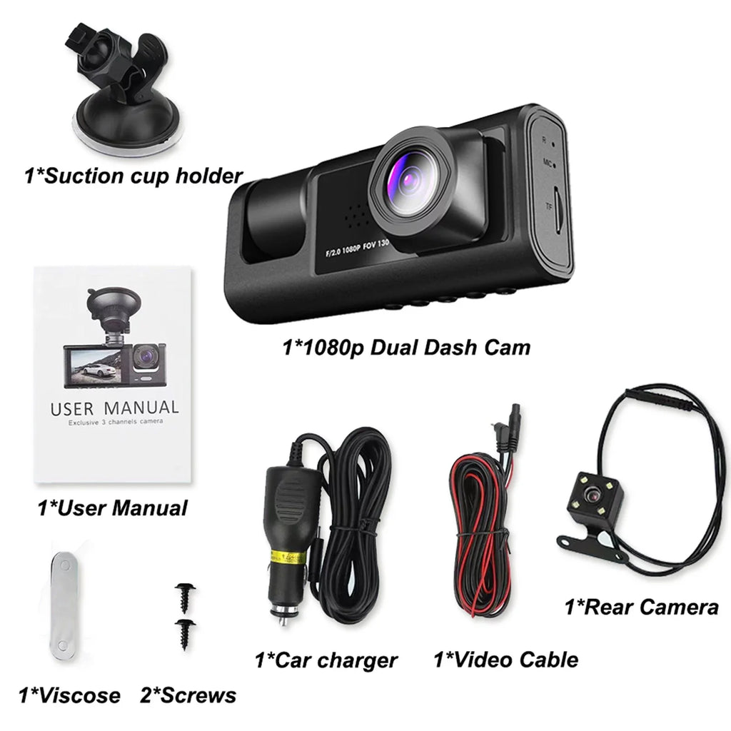 and Rearview Night Car Camera Apexeon Dash Vision Cam Recorder, Mirror Front Design Rear,