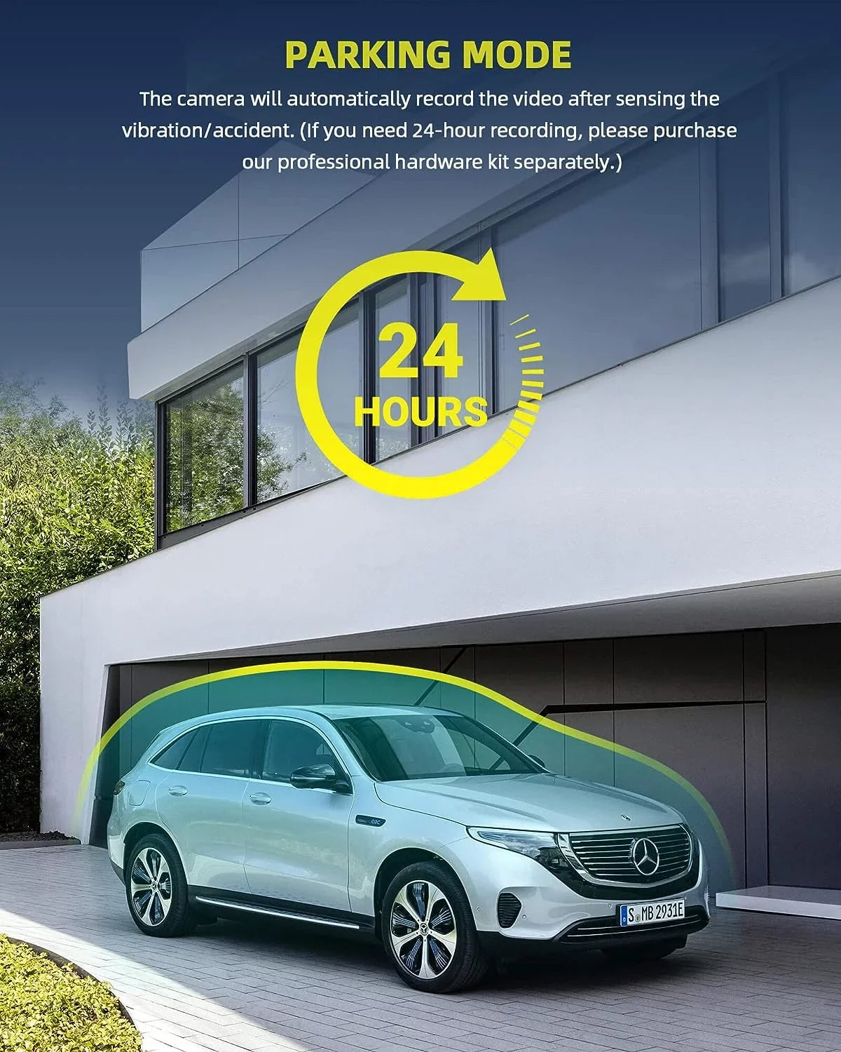 Parking Vision,170° 2K+1080P+2K Dash Wide Emergency Night Rear Angle, Camera 4K 3 Speed IR Inside Lock, TOGUARD GPS Camera Monitor Car WDR, Channel and Front
