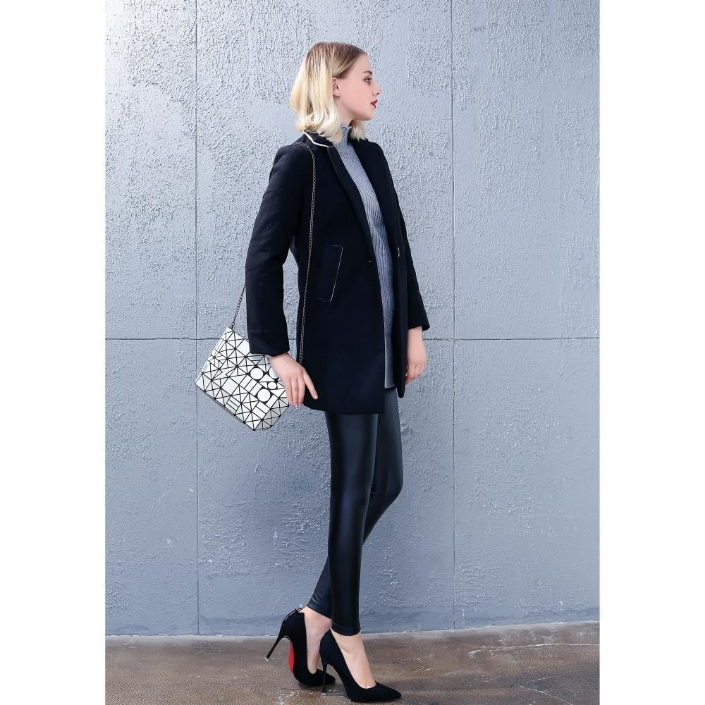 Chain and Purse - Stylish Metal Crossbody Messenger with Gray Design for Bag Shoulder Handbag Casual Geometric and