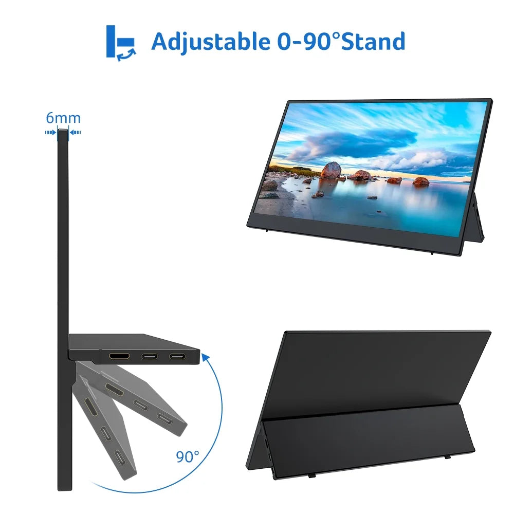 Laptop Xbox Portable Monitor Travel 14.1'' for Dopesplay PC USB-C Monitor for Monitor Switch Display External IPS HDR Ultra-Slim PS5/4 HDMI FHD Monitor Phone Mac 1080P Laptop, w/Speakers,