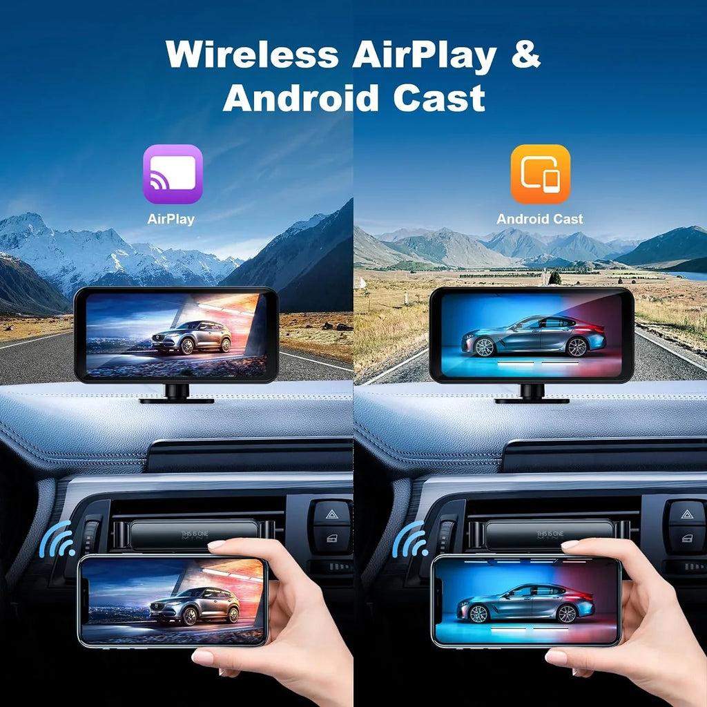 6.25" CarPlay MC25 Navigation Android Screen Auto, Car Dash VVCAR FM/BT/AUX GPS Cam Stereo with 4K Wireless AirPlay Touch with Front