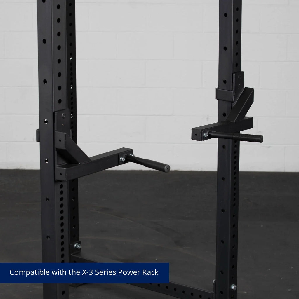 Steel 3” Rack Dip Fitness Bars, 880 Titan J-Hook Attachment, Series Capacity, Mounted X-3 X LB Fits Tubular Dip 3” design