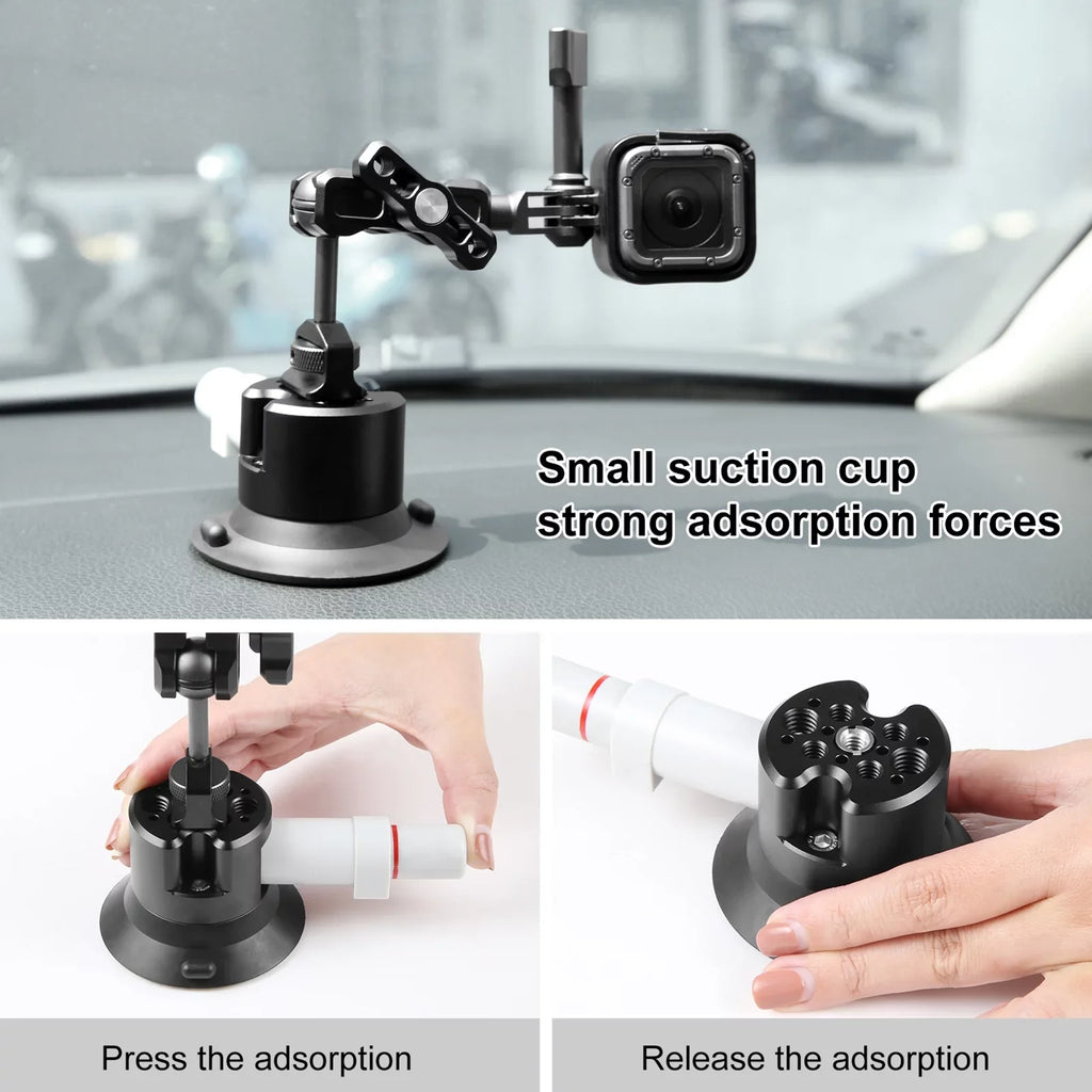 Anself Osmo 11/10/9/8, Car Mount Dual Suction Replacement, 360° Compatible Ballheads for Cup Bracket 3/2 Camera, with