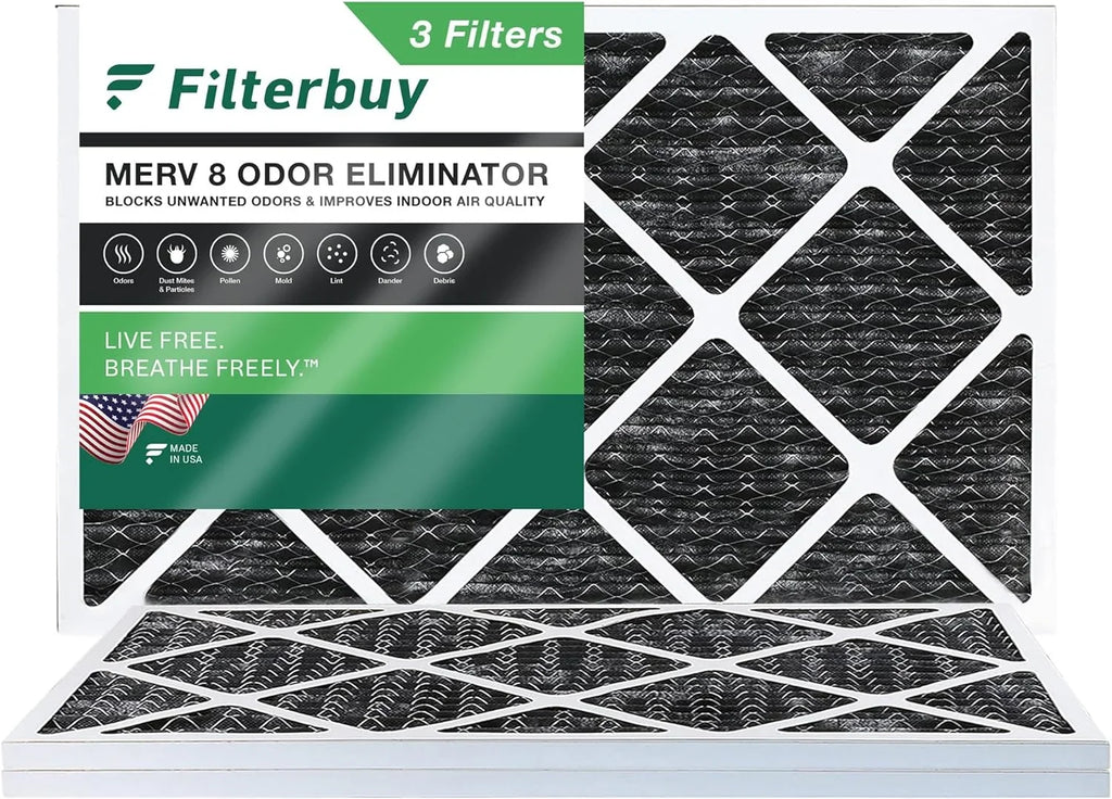 MERV Air 8 Odor Eliminator with Activated HVAC Filters Furnace Carbon 10x24x1 Pleated Filterbuy AC (3-Pack)
