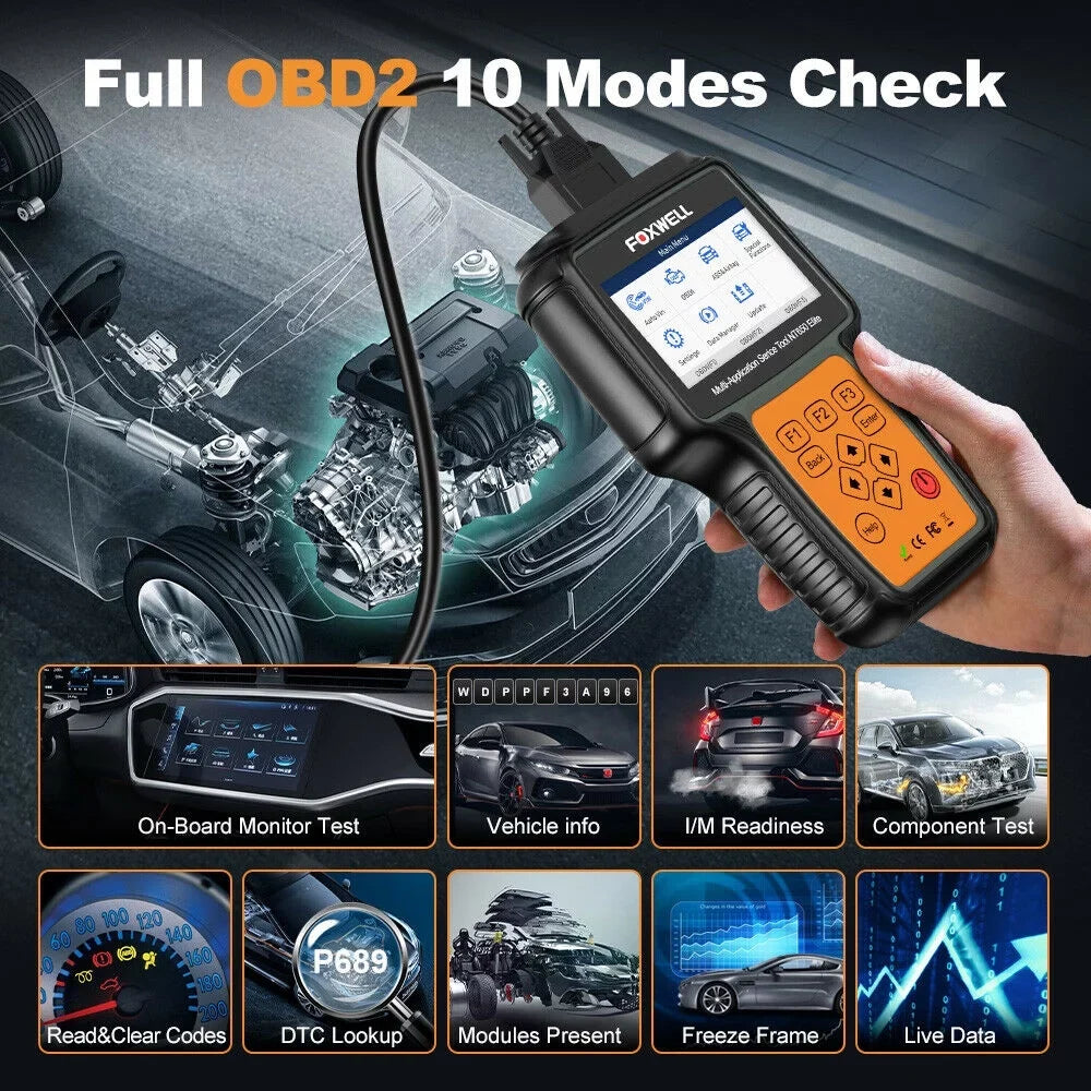 OBD ABS Reader TPMS NT650 Battery Reset Light Oil Scanner DPF EPB OBD2 EPS Automotive Elite Car FOXWELL Air II Code TPS with Registeration SAS Bag