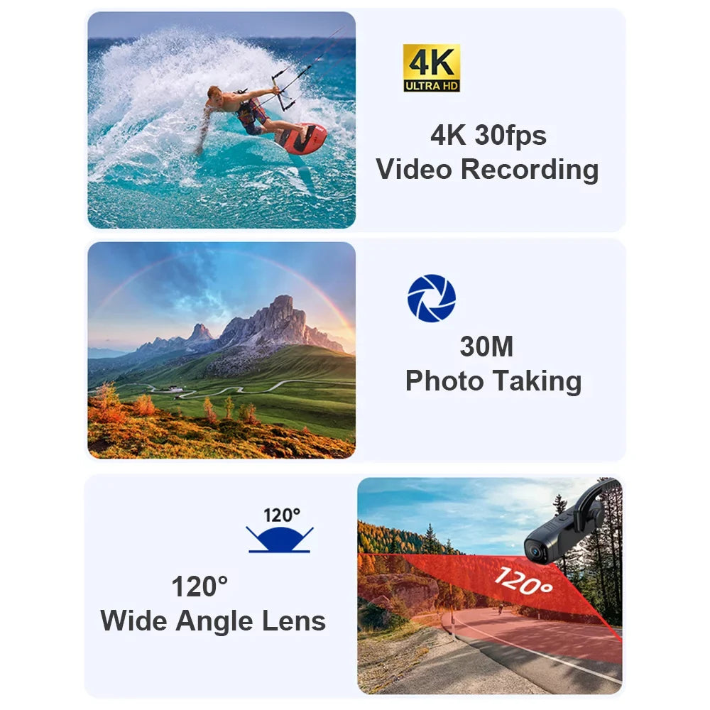 Video Camera Camcorder, Recording Vlog 120°Wide for WiFi Control Camera 4K with Angle Lens, Sport Video APP Radirus-2