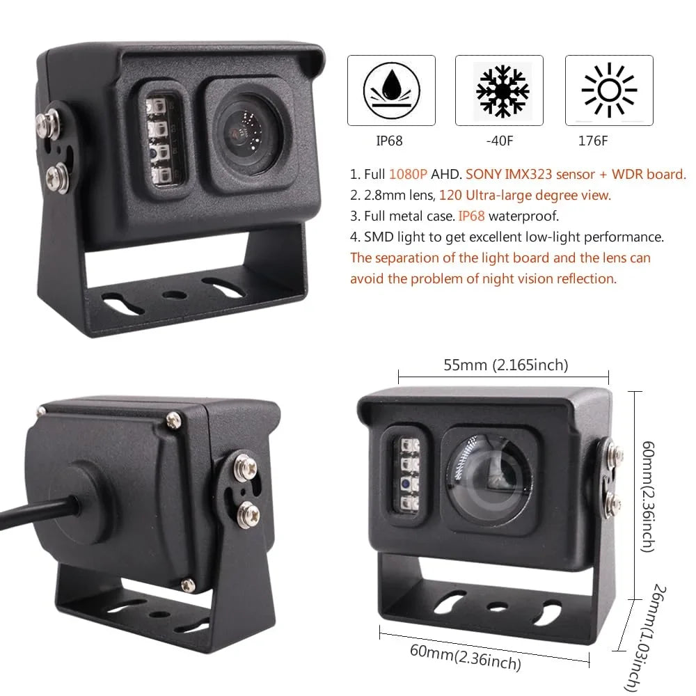 2.0MP Bus Mobile 4pcs DVR Video Kit Monitor 4G 1080P IR Remote 4CH HDD for Phone Side MDVR PC Rear Live 7 WiFi View Recorder JOINLGO Truck RV Camera Vehicle inch Van GPS Car on View