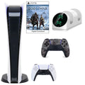 5 Digital PlayStation Console GOW Controller Extra Camo Dualsense and with Charging Dock Dual Gray