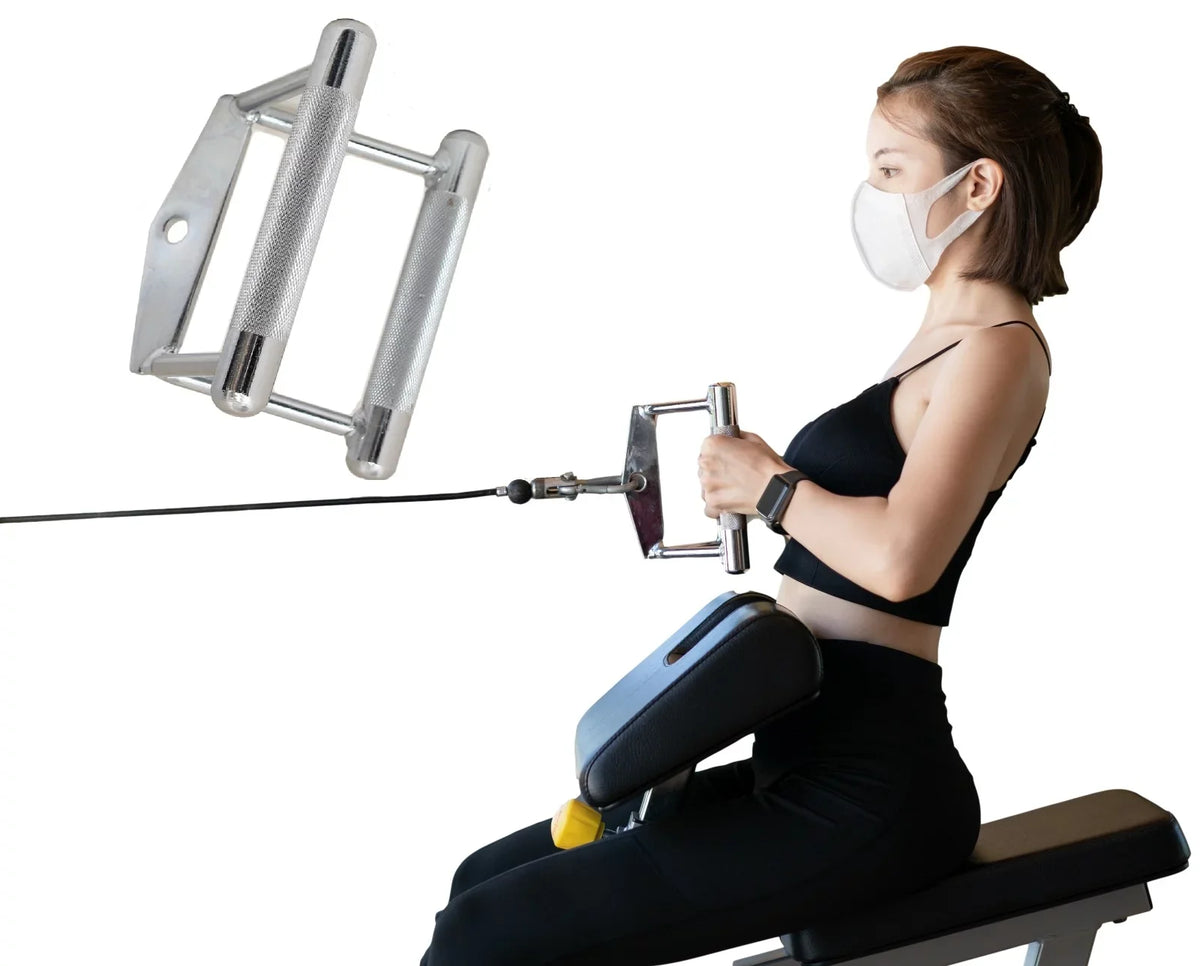Attachment, Double Cable Press Down Straight Handle and Triceps Pulldown D (V-Handle) Gym Attachment, Accessories Bar Exercise Lat | Weight Home Rotating Equipment Machine