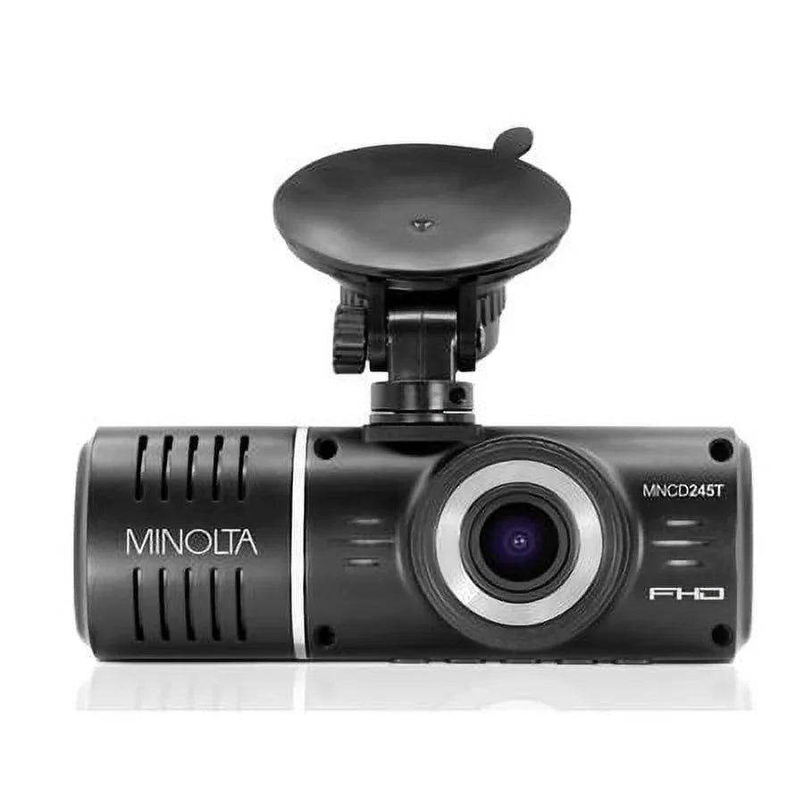 3-Channel Rear View MNCD245T Camera Screen Dash and Full with 2.45" HD Recording, Black Front LCD