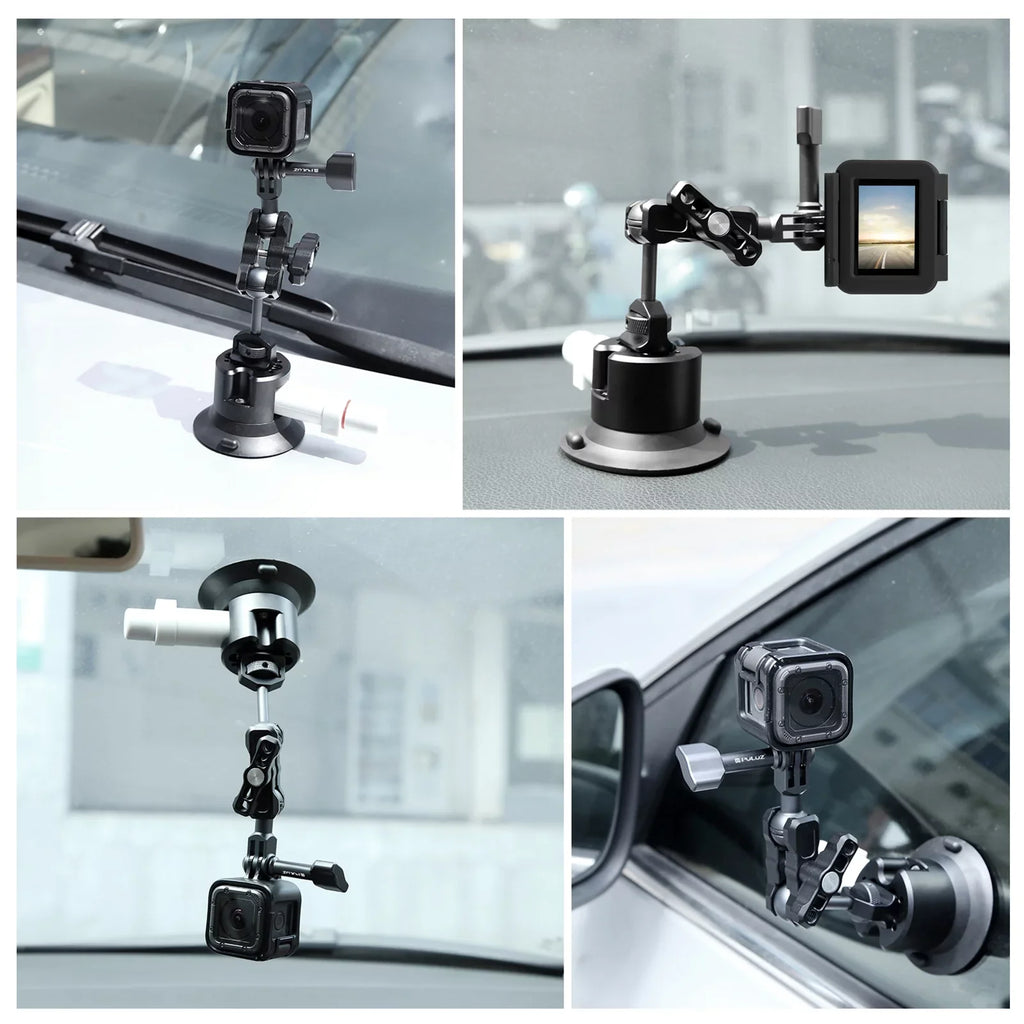Anself Osmo 11/10/9/8, Car Mount Dual Suction Replacement, 360° Compatible Ballheads for Cup Bracket 3/2 Camera, with