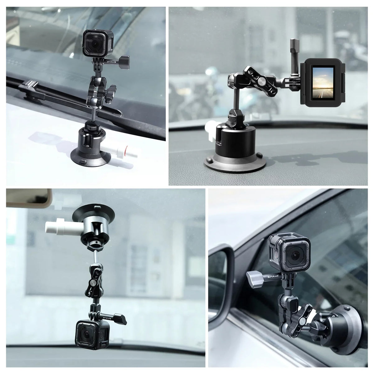 Anself Osmo 11/10/9/8, Car Mount Dual Suction Replacement, 360° Compatible Ballheads for Cup Bracket 3/2 Camera, with