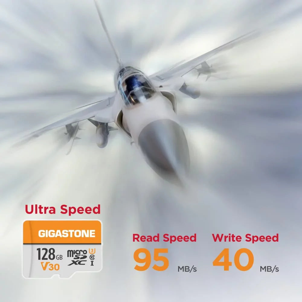 Card, 10, Security A1 Cam SDXC Drone Action 2 Surveillance Pack Camera Dash 128GB UHD 4K Cams, (2x128GB) Gigastone Video, Class Micro Professional,