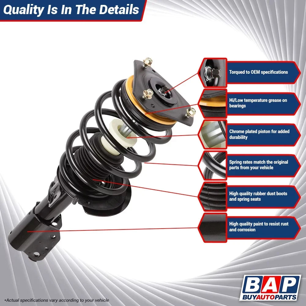 Set Rear Impala Spring Police Strut Taxi 2000-2011 & Shock Chevy Buyautoparts For - Front