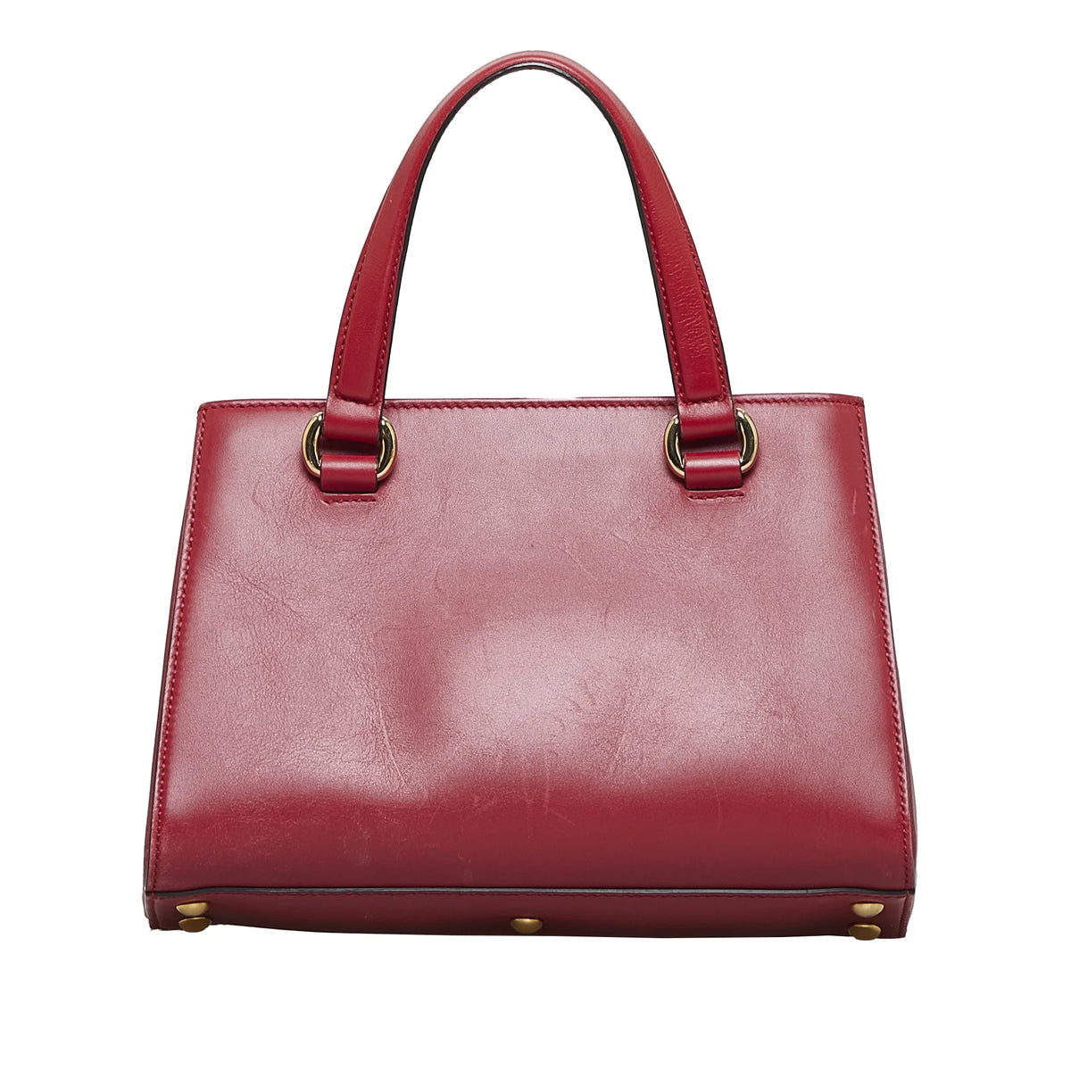 Sylvie (Good) Satchel Pre-Owned Authenticated Unisex Calf Red Leather