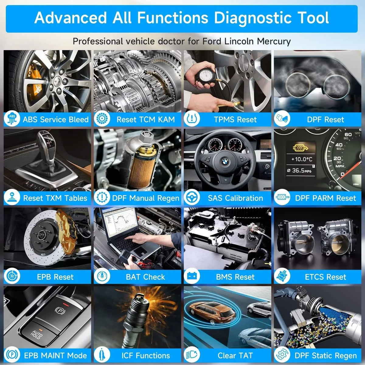 All Reset for AUTOPHIX 7150 Diagnostic OBD2 TPMS Code Systems Battery Automotive Reader ABS Scanner Scanner