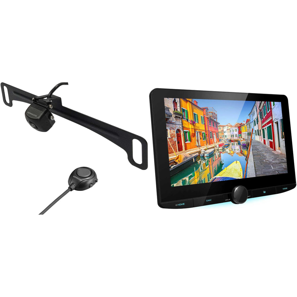 CMOS-320LP Kenwood View MultiMedia Digital Rear with Multi-Angle Receiver with Mounting 10.1" Floating Panel Camera Plate DMX1037S License