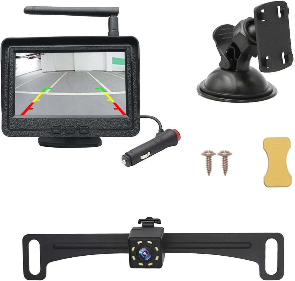 with B-Qtech Waterproof RV Camera Wireless LCD Night Backup Truck, 170 4.3"" View Vision Monitor for for Camera Rear Car,