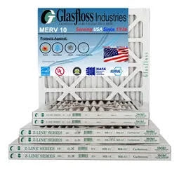 15.5 Made Air Furnace (Actual x Filter - 16x20x1 -Qty:6 MERV USA - - Glasfloss in 10 19.5x7/8 inch) dimension: