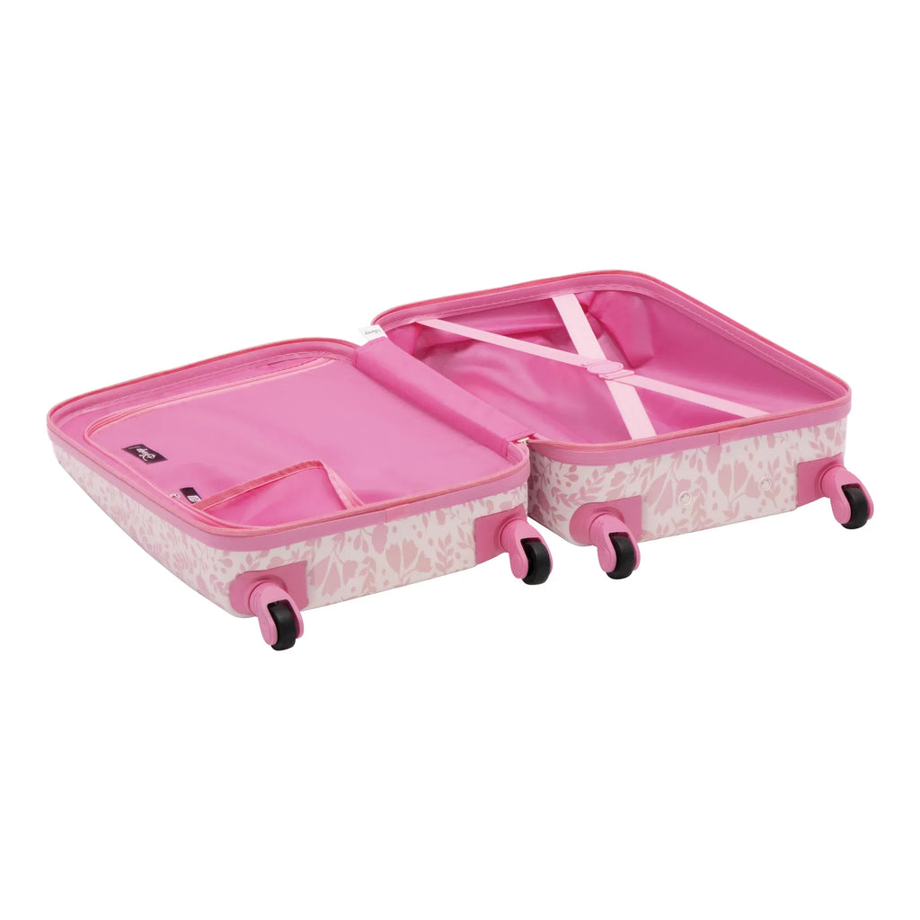 On Wheels, Floral 21 Pink Kids Disney Rolling - Carry Suitcase Minnie with Mouse Hardshell Inch Luggage,
