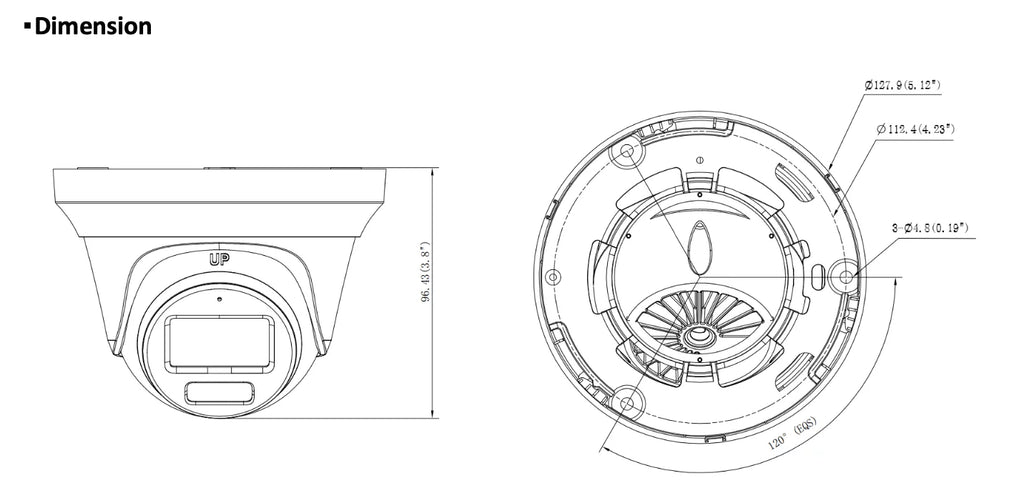 Camera WDR Full HD-TVI LTCMHT1782W-28CF 2.8mm Turret LTS 131ft Color LED 247 CMHT1782W-28CF 8MP/4K