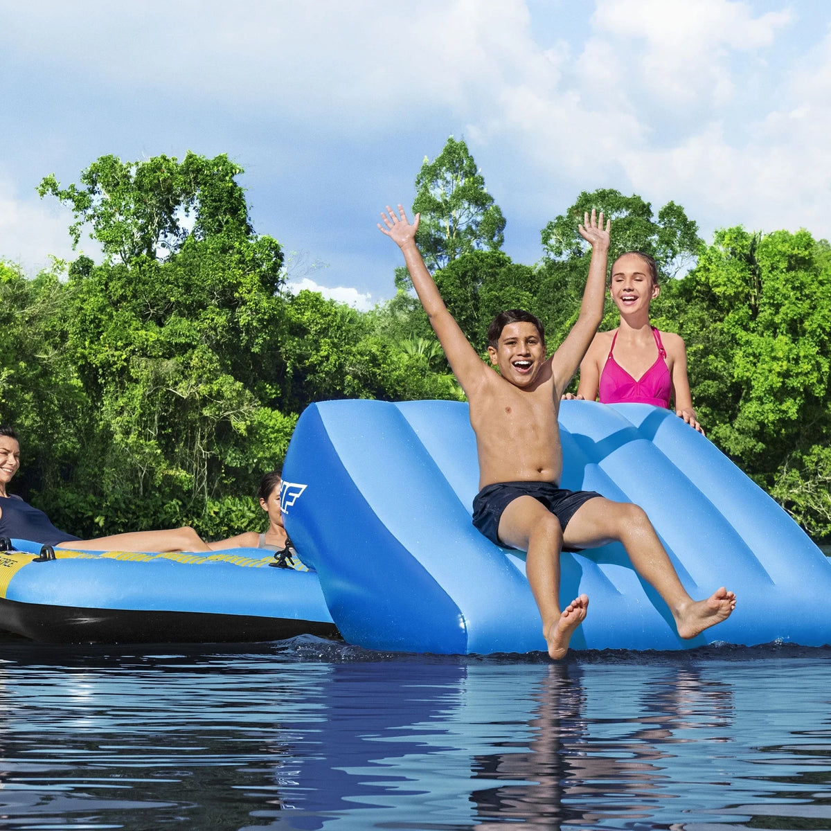 Island, Slide Blue Summer Person Inflatable Activity Force 5 Hydro Bestway