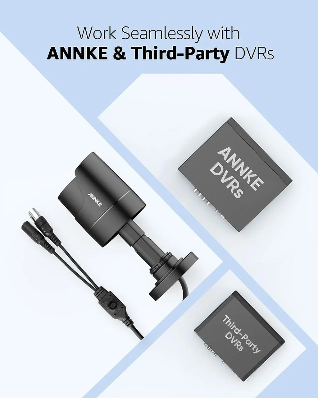 Vision Surveillance Black Not CCTV Clear Use, Bullet Wired AHD/TVI/CVI/CVBS, Night ANNKE 4-in-1 On 100ft Included) Camera Cam, - Indoor/exterior (Power 1080p E200 Analog Adapter Add for Video Security Camera