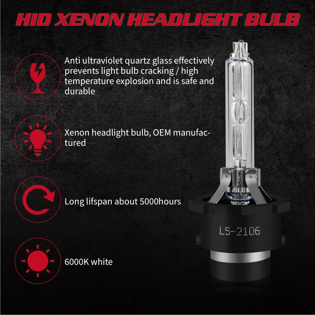 Bulbs Low ES350 2012 Headlight 2X 2011 6000K Lexus 2009 Hid 2010 Beam 2015 White 2014 for 2007 D4S 2013 2008
