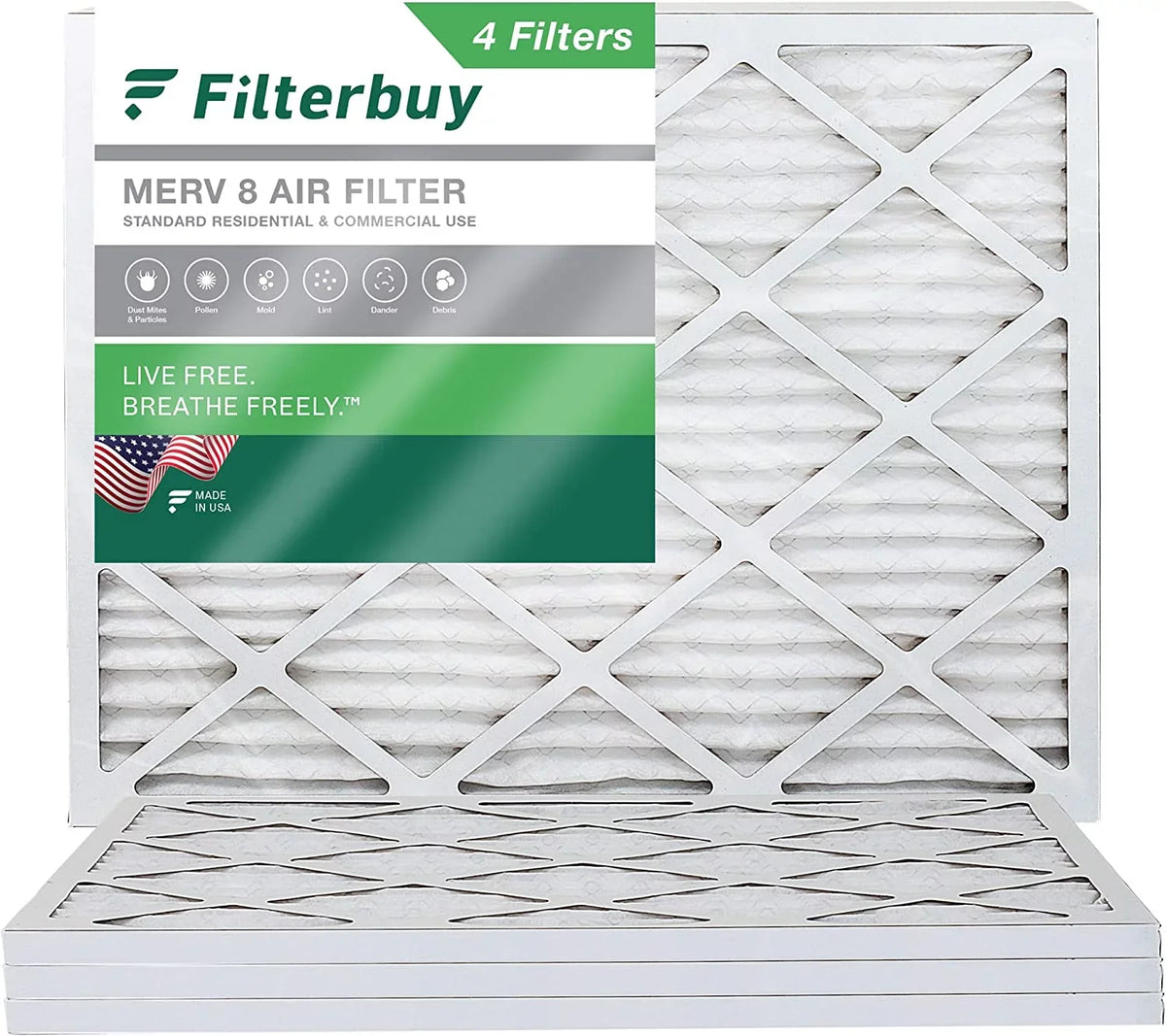 Filters 21.5x23x1 Pleated MERV AC HVAC Furnace 8 Air (4-Pack) Filterbuy