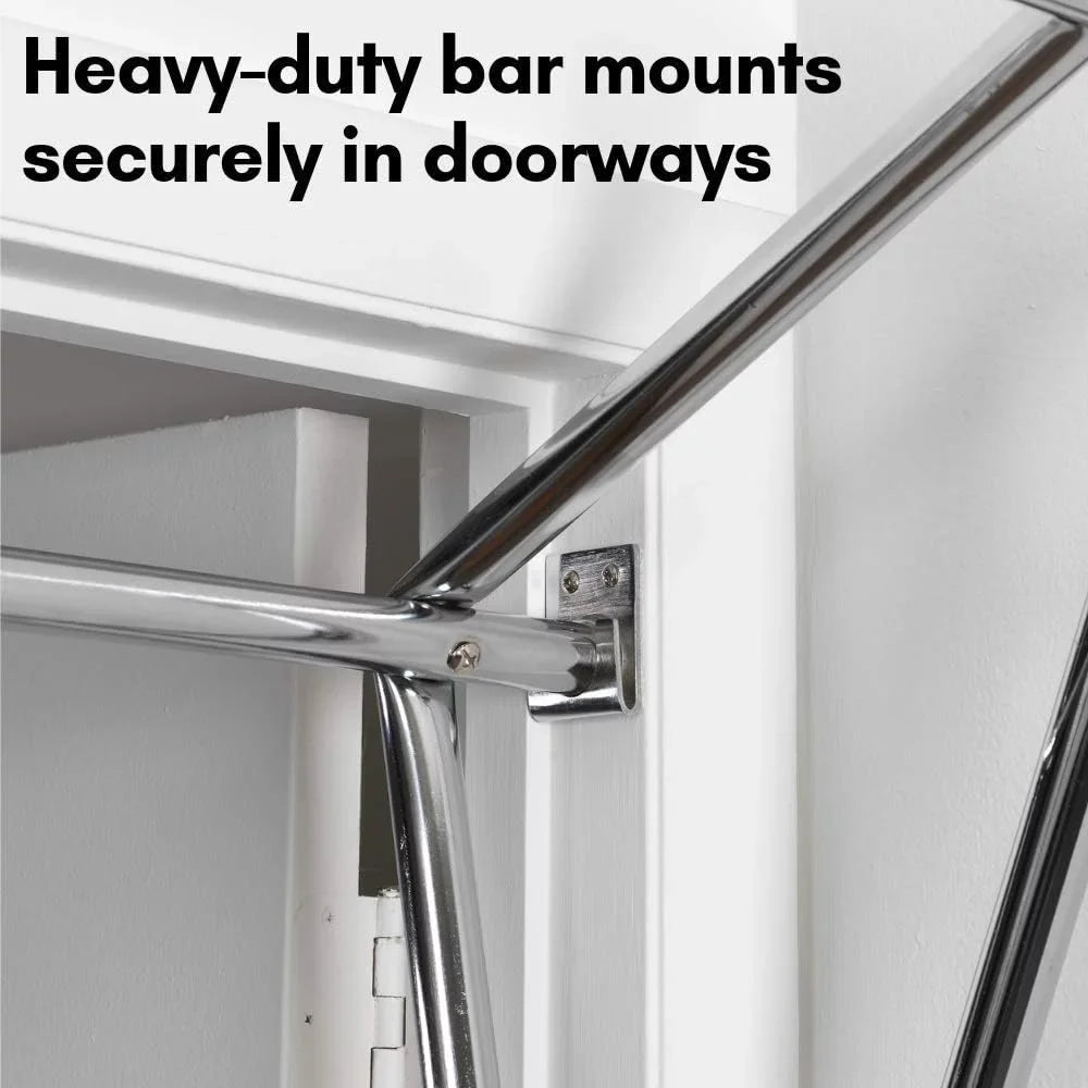 Pull-Up Exercise Bar Gym For 300Lbs Training Bar Strength Secure Up For Mount, Doorway Home Up With Adjustable Bars, Door Capacity Frame, Bar, Pull Door
