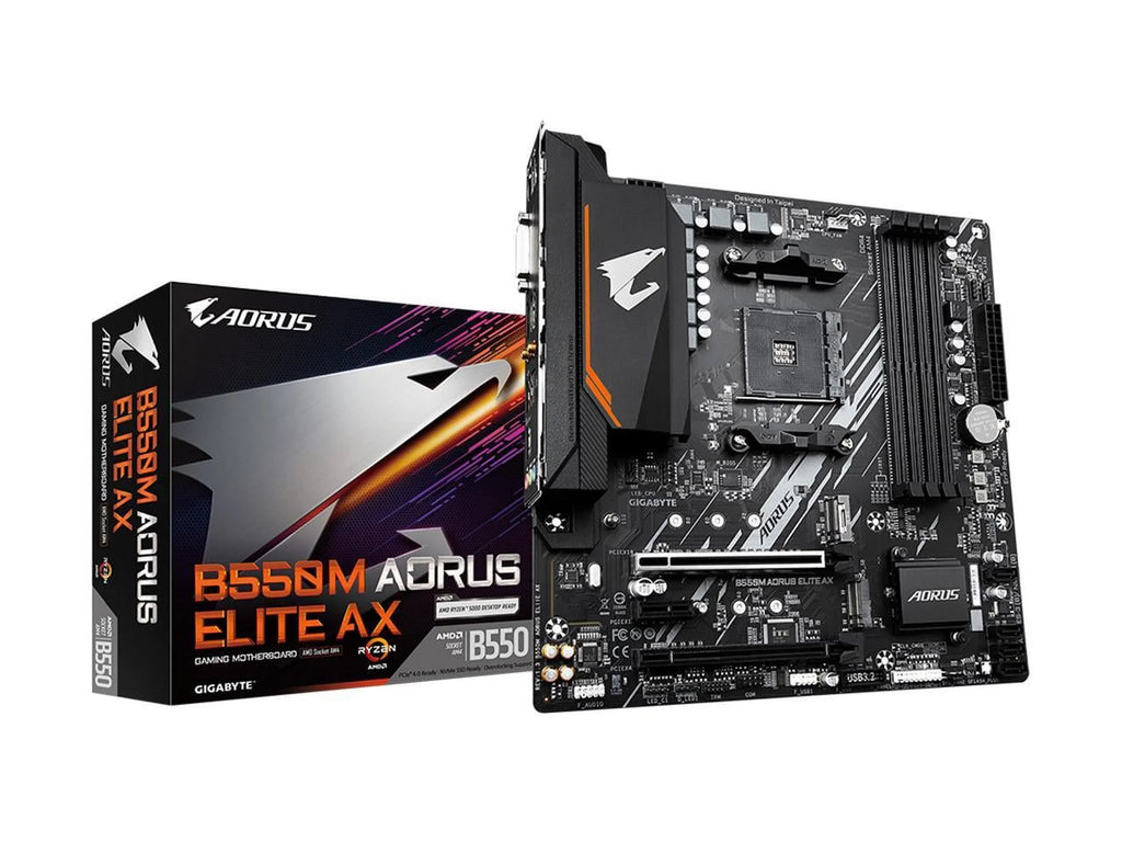 Single LAN, Gen M.2, GbE AORUS Motherboard 1, 3.2 AMD B550 GIGABYTE ELITE (rev Realtek B550M with Micro-ATX AM4 6Gb/s, SATA USB PCIe 1.3) 4.0 AX