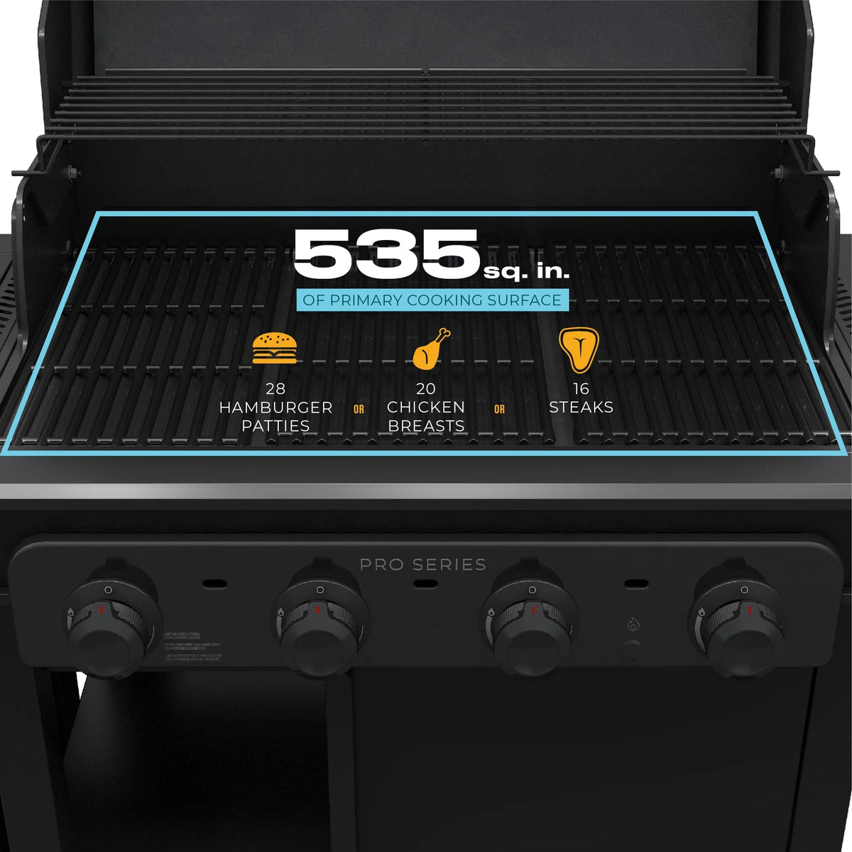 Grill and Gas 4-Burner Side Burner with Pro Char-Broil Series™ Griddle