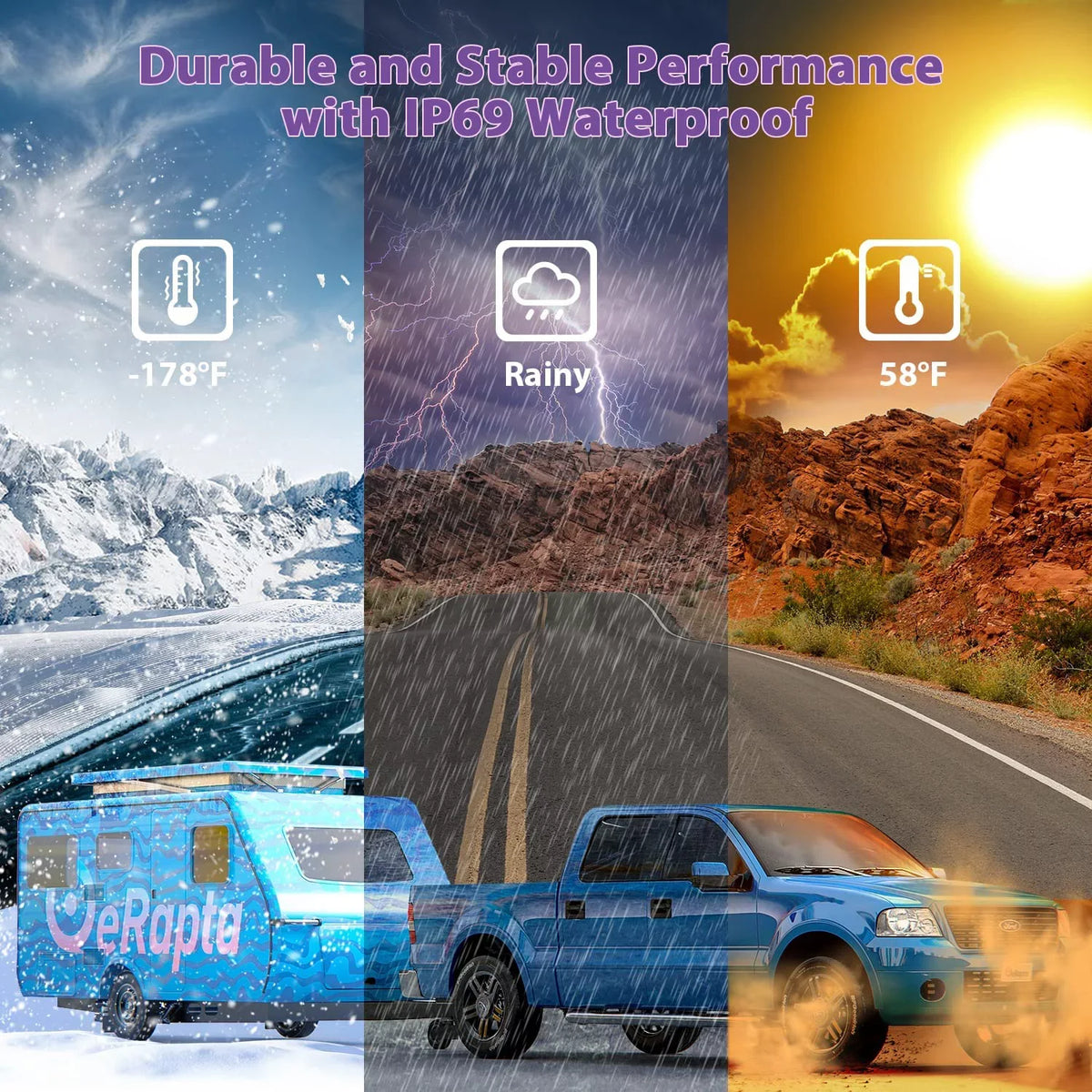 Backup Rear Camera, Rear Camera ERT11 Car SUV eRapta Pickup Front Truck View Plate License HD Reverse Van for RV Camera