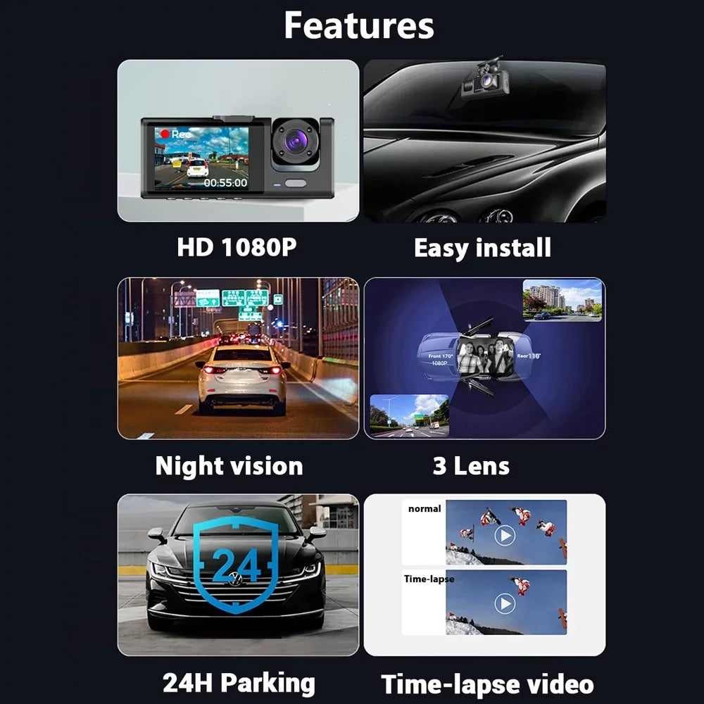 with Dash Safety Auto Recorder Driving WiFi, Clear Video ammoon Car Camera 3 for Cam