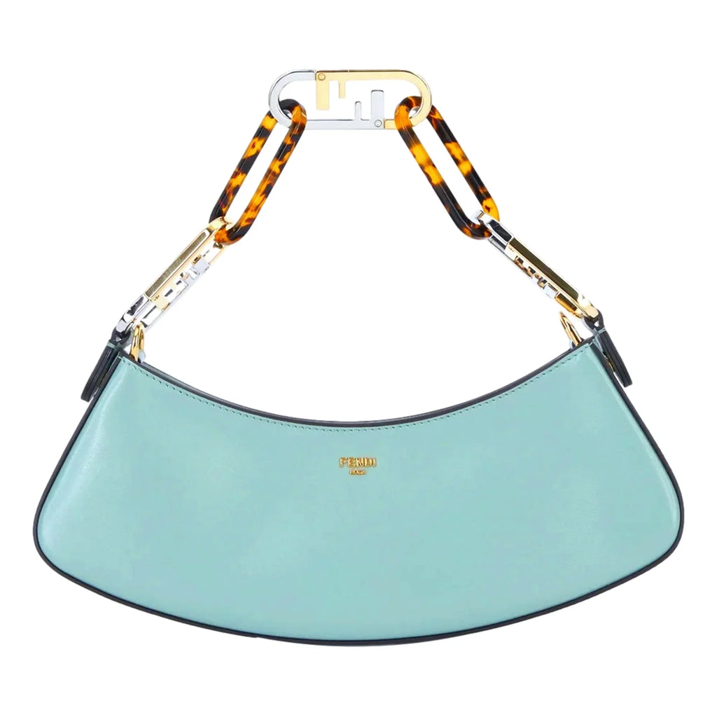 O'Lock Leather Calf Fendi Tiffany Hobo Small Bag Blue Shoulder Swing