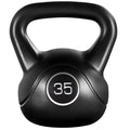 Lbs. for Workout, HDPE Coated and Home, 35 Gym Easyfashion Fitness Kettlebells Black