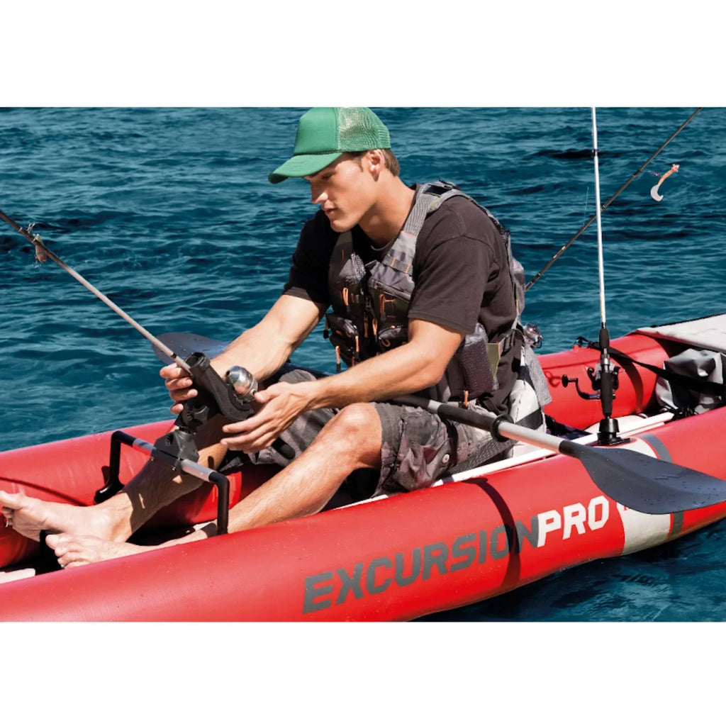 Red Inflatable Excursion (3 Vinyl Pro with & Pump, Oars Pack) Kayak 2 Person