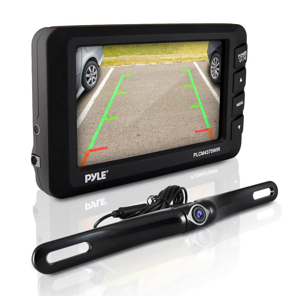 Cam, 4.3" Lines, Angle Scale System, Adjustable View Parking/Reverse Rear Vision Backup Distance Waterproof Night Monitor and Camera Assist Wireless PLCM4375WIR.5 Display, Pyle Swivel