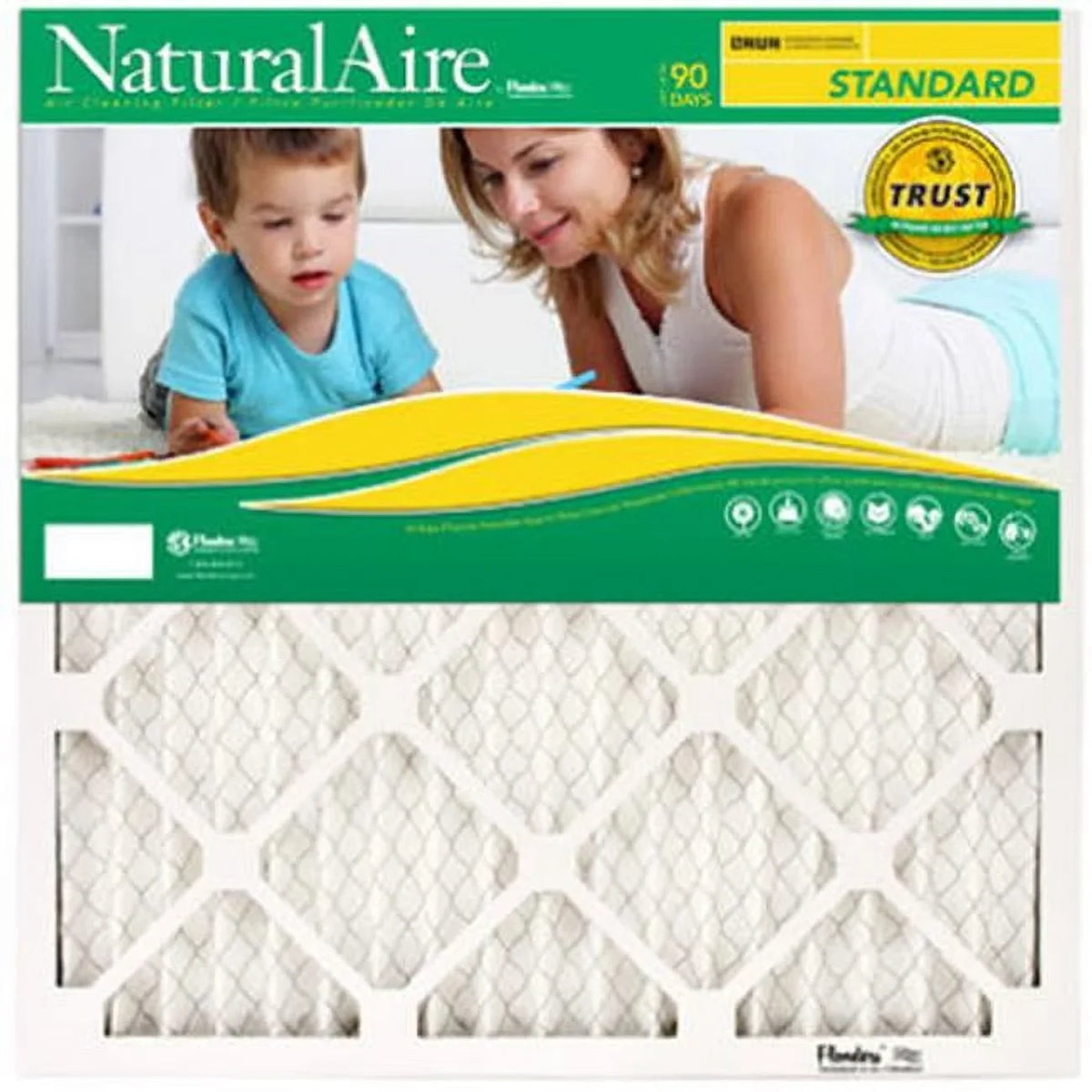 Air NaturalAire in. Filter Standard Flanders Of 12 25 25 Pleated 84858.012525 - Pack x