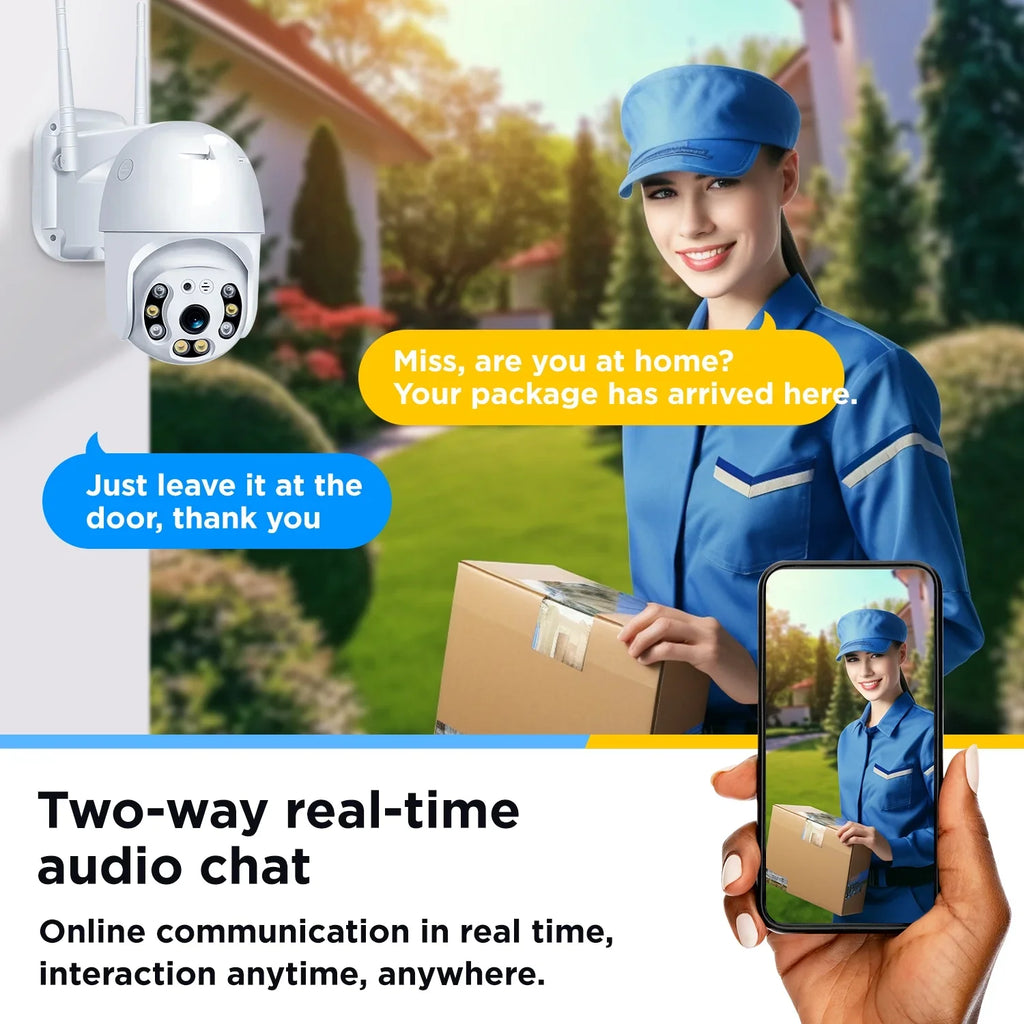 Camera Security With Vision, Waterproof 360 exterior 3mp Security Camera, Ultra Hd System, with WiFi for Camera Alarm Home Night 2k