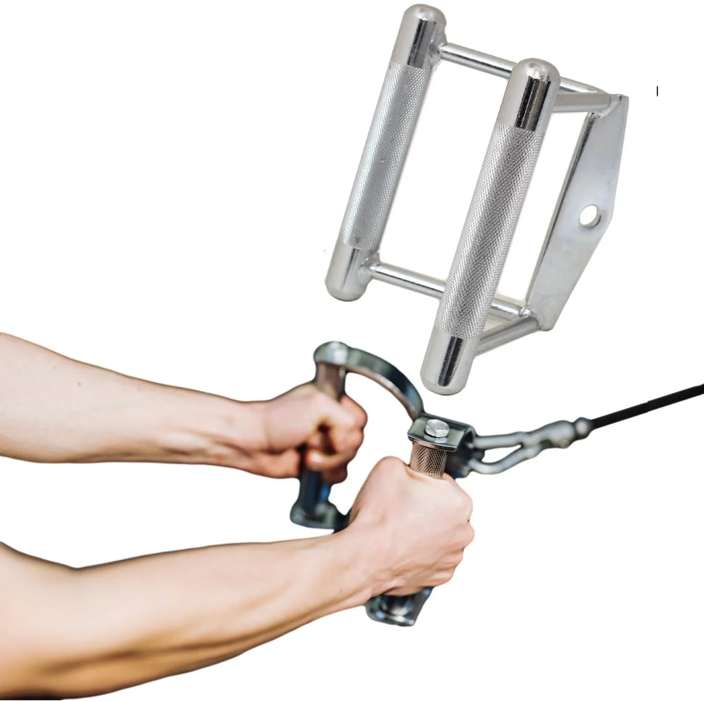 Attachment, Double Cable Press Down Straight Handle and Triceps Pulldown D (V-Handle) Gym Attachment, Accessories Bar Exercise Lat | Weight Home Rotating Equipment Machine