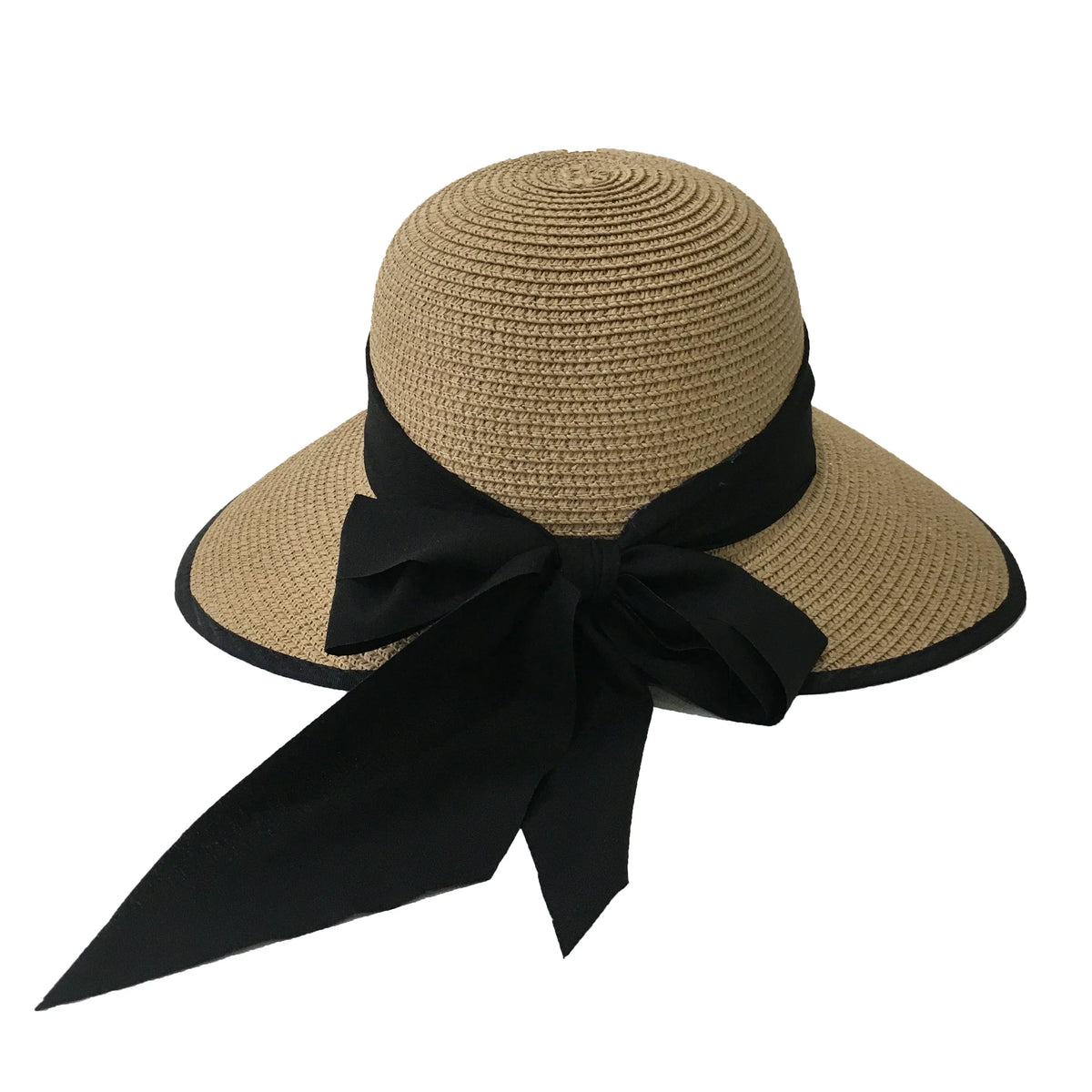 50+, Hat Garden UPF Bow Magid Women's with Sun Hats Straw Toast Ribbon Big