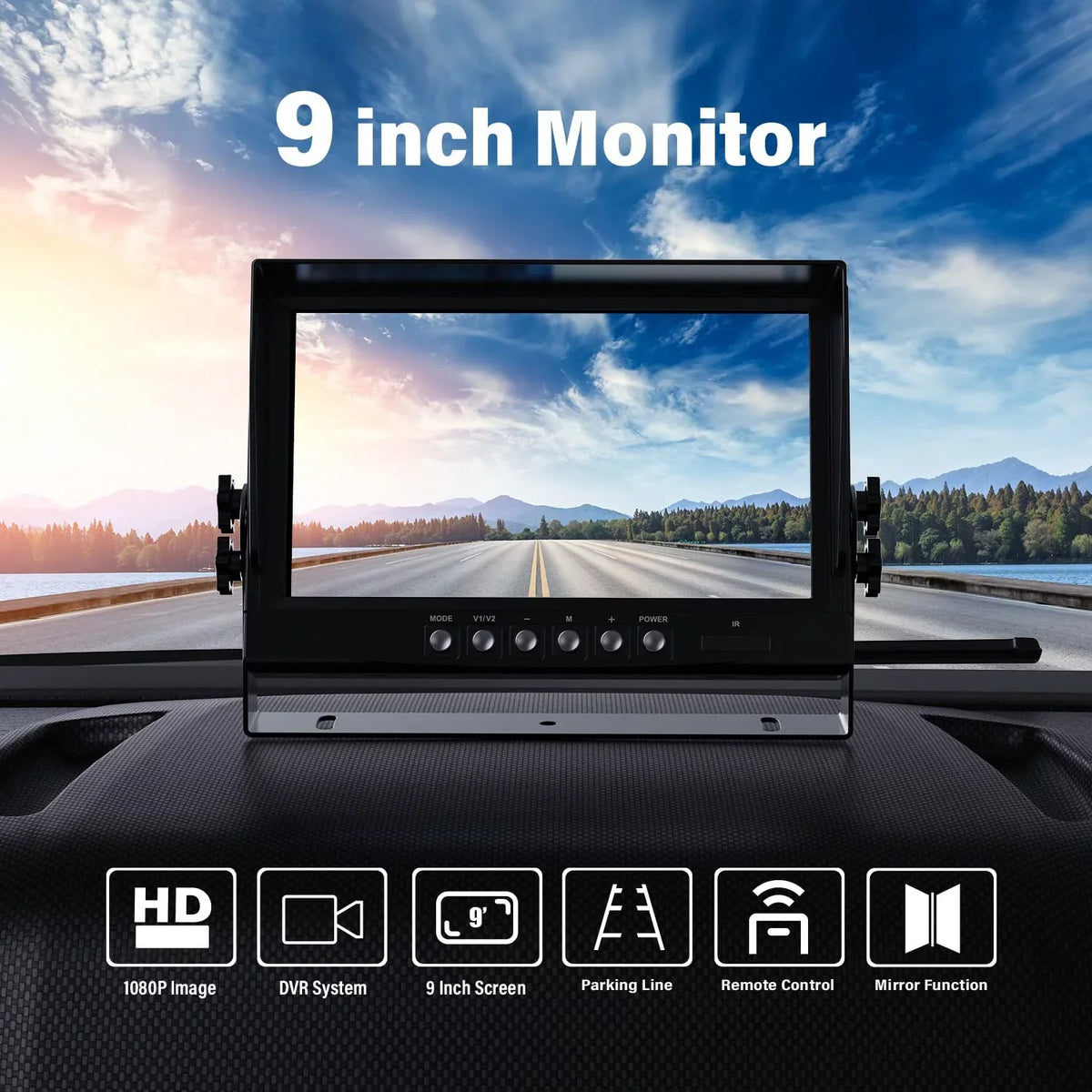 eRapta for Camera Function Waterproof View HD Screens 4 inch Camera 1080P Box RV Quad and Trailer Semi Split Night Truck Rear Side Record 9 IP69 Backup Vision
