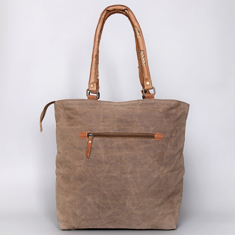 purse western KB487 Canvas women TOTE KB OHLAY Genuine bag Leather Hair-on Upcycled handbag Wool Upcycled