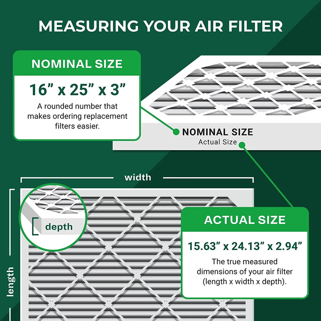 Pleated Trion for AC HVAC MERV Filters 8 Filterbuy (4-Pack) Furnace Air Air Bear 255649-101 16x25x3