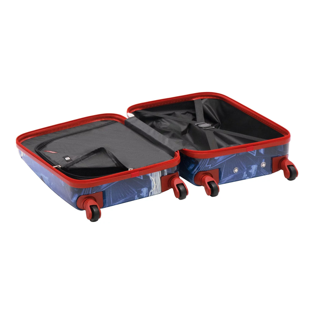 with Marvel Luggage, Hardshell Blue Inch Suitcase Kids Spider-Man 21 Carry On Rolling Wheels,