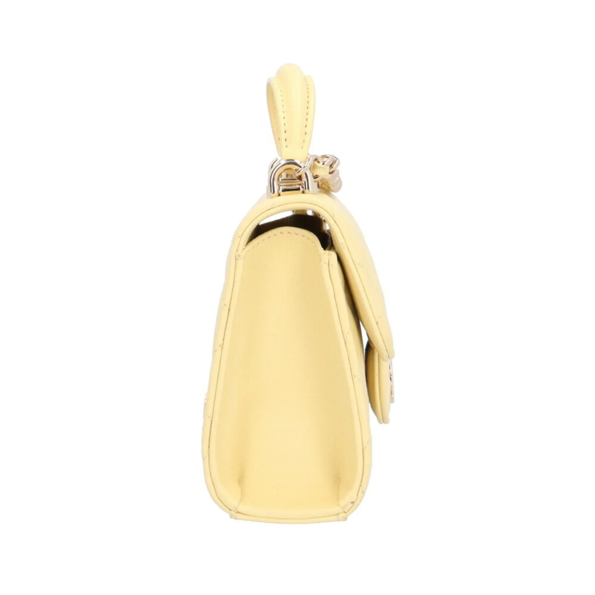 Lambskin Pre-Owned Bag AP2682 Yellow Shoulder (Good) Matelasse Women's