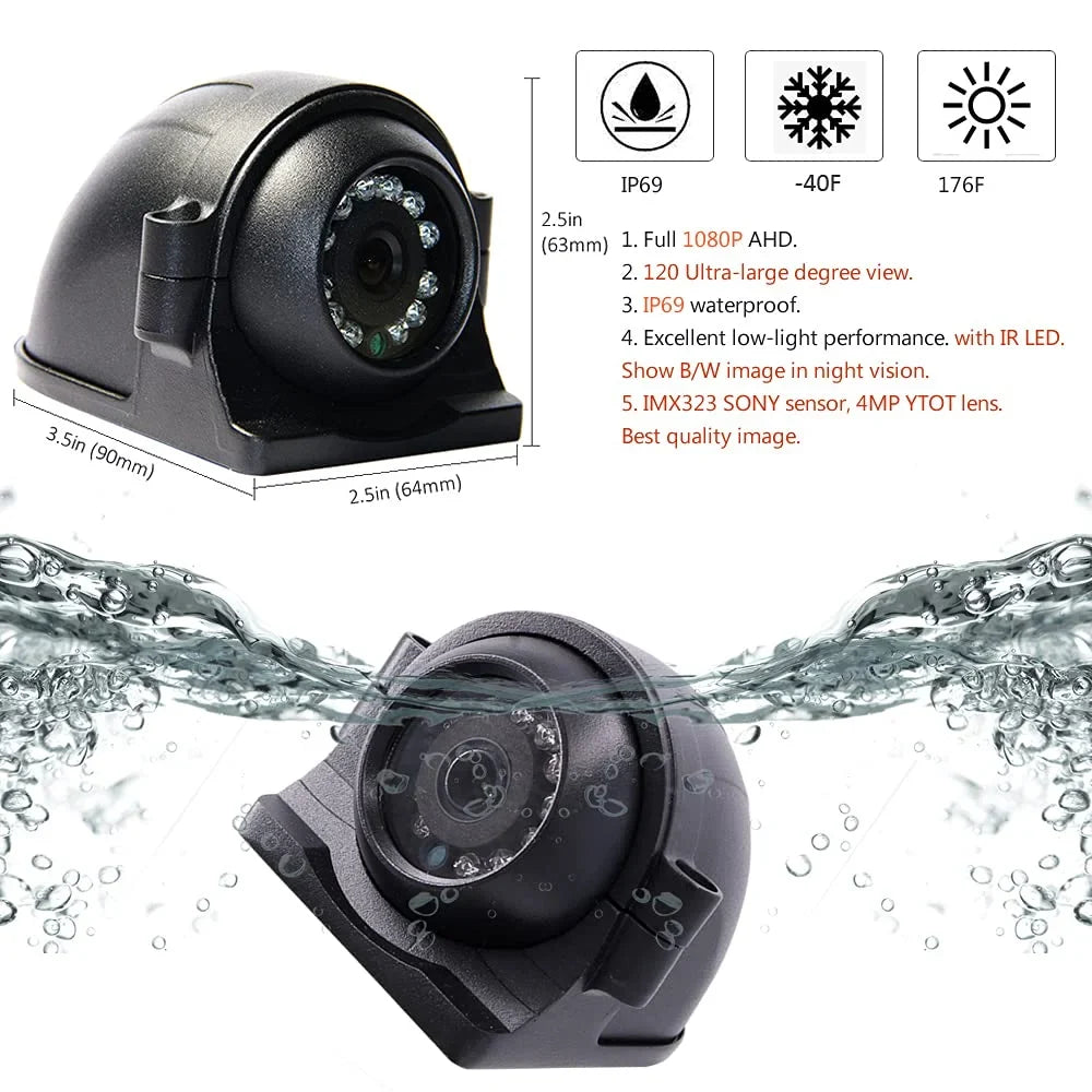 2.0MP Bus Mobile 4pcs DVR Video Kit Monitor 4G 1080P IR Remote 4CH HDD for Phone Side MDVR PC Rear Live 7 WiFi View Recorder JOINLGO Truck RV Camera Vehicle inch Van GPS Car on View