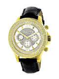 with Men's Diamond Straps Extra Black Two Watch Leather