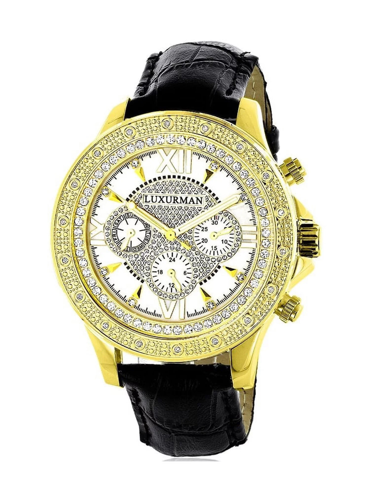 with Men's Diamond Straps Extra Black Two Watch Leather